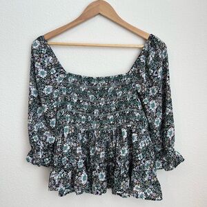 American Eagle Floral Peasant Style Blouse - NWT - Medium